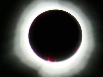 Eclipse with a solar flare 