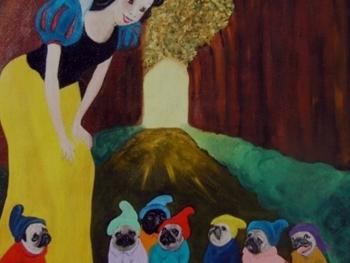 Snow White and pug dogs.