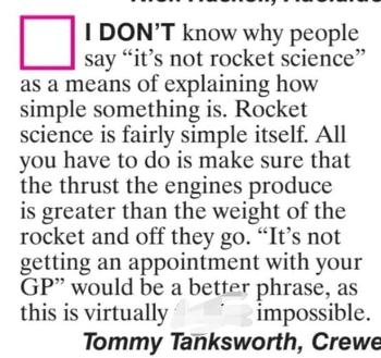 Text explaining that rocket science is simple compared to getting a GP appointment 