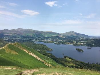 Our view from Cat Bells mountain over Derwentwater 