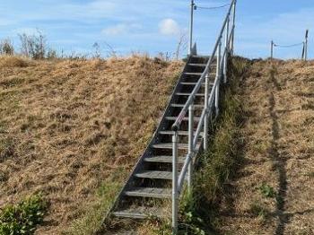 Stairs with chain across