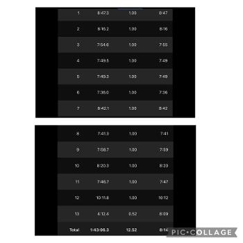 Lap paces