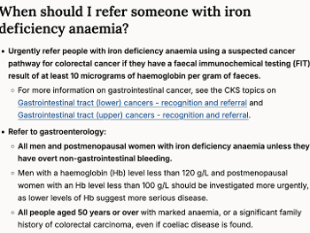 https://cks.nice.org.uk/topics/anaemia-iron-deficiency/management/management/