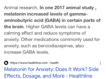 Melatonin increases GABA, screen shot of quick google search 