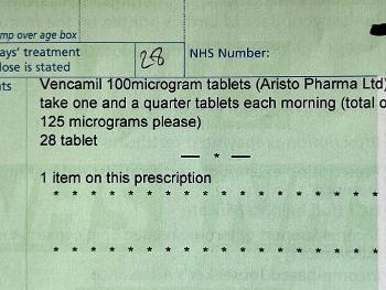 Vencamil prescription correct wording