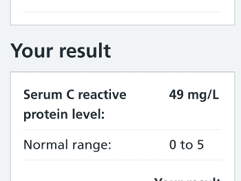 Test results shows 49 